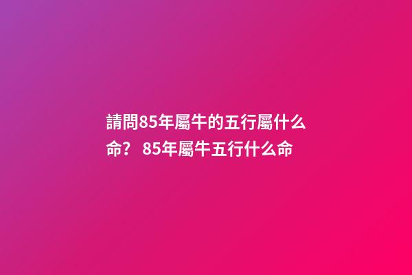 請問85年屬牛的五行屬什么命？ 85年屬牛五行什么命-第1張-觀點-玄機(jī)派